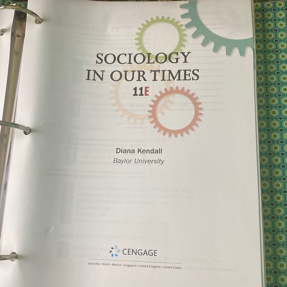 Sociology in our Times. 11E By Diana Kendall loose leaf textbook, brand new! 📚